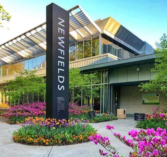 Newfields entrance and gardens at the Indianapolis Museum of Art in Indianapolis